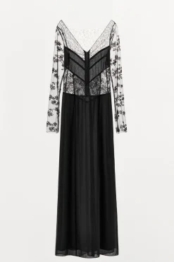 Clearance VESTIDO COMBINADO ENCAJE ABALORIOS Mujer Vestidos|Lenceria