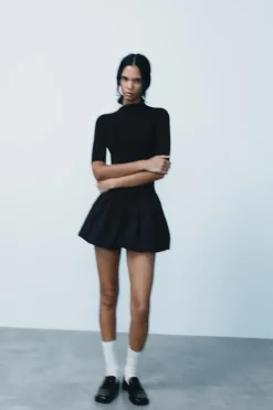 Best VESTIDO CORTO COMBINADO POPELÍN Mujer Vestidos