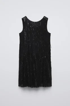 Niños ZARA 6 - 14 Años·Vestidos / Monos<VESTIDO LENTEJUELAS FLECOS