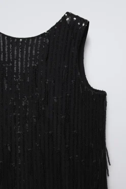 Niños ZARA 6 - 14 Años·Vestidos / Monos<VESTIDO LENTEJUELAS FLECOS