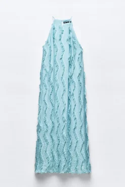 Sale VESTIDO MIDI HALTER FLECOS Mujer Vestidos