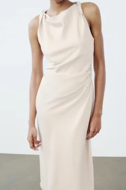 Sale VESTIDO MIDI SATINADO Mujer Vestidos