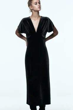 Sale VESTIDO MIDI TERCIOPELO Mujer Vestidos