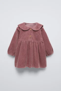 Niños ZARA 6 - 18 Meses·Vestidos / Monos<VESTIDO PANA BORDADOS