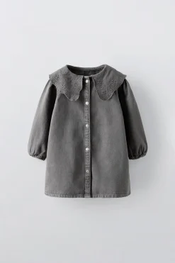 Niños ZARA 1½ - 6 Años·Vestidos / Petos|6 - 18 Meses·Vestidos / Monos<VESTIDO SARGA CUELLO