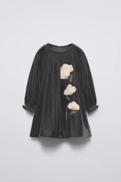 Niños ZARA 1½ - 6 Años·Vestidos / Petos|6 - 18 Meses·Vestidos / Monos<VESTIDO TERCIOPELO FLORES