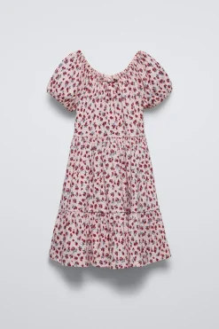 Niños ZARA 6 - 14 Años·Vestidos / Monos<VESTIDO TEXTURA FLORES