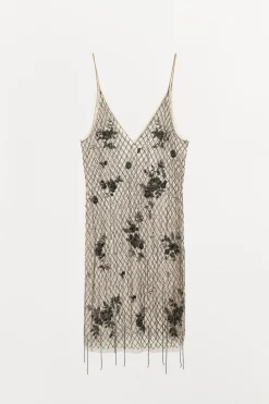 Hot VESTIDO TUL FLECOS ABALORIOS Mujer Vestidos|Lenceria