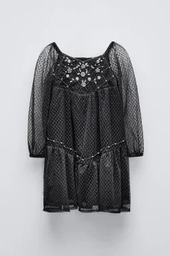 Niños ZARA 6 - 14 Años·Vestidos / Monos<VESTIDO TUL PEDRERIA