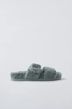 Niños ZARA 6 - 14 Años·Zapatos|6 - 14 Años·Zapatos<ZAPATILLA DE CASA BORREGUILLO HEBILLAS