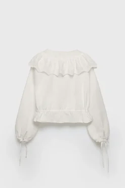 Niños ZARA Z3D +14 Años·Partes De Arriba<Z3D BLUSA ROMÁNTICA VOLANTE PUNTILLA