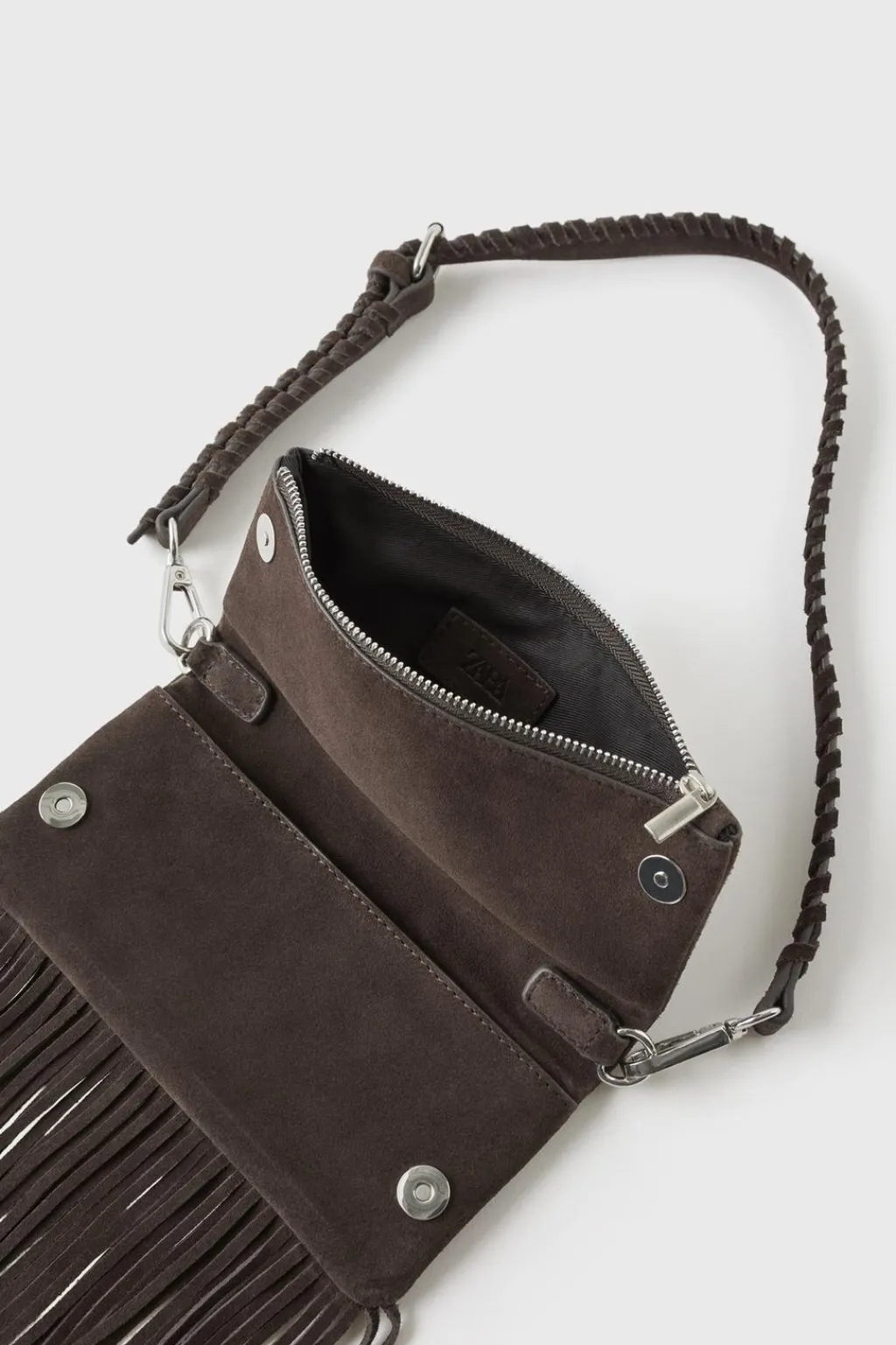 Niños ZARA Z3D +14 Años·Accesorios / Zapatos<Z3D BOLSO PIEL FLECOS