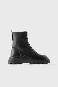 Niños ZARA Z3D +14 Años·Accesorios / Zapatos<Z3D BOTÍN PIEL CORDONES