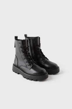 Niños ZARA Z3D +14 Años·Accesorios / Zapatos<Z3D BOTÍN PIEL CORDONES