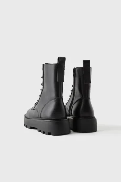 Niños ZARA Z3D +14 Años·Accesorios / Zapatos<Z3D BOTÍN PIEL CORDONES