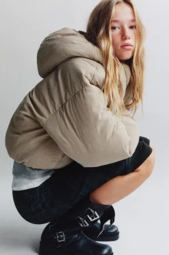 Niños ZARA Z3D +14 Años·Partes De Arriba<Z3D CAZADORA ACOLCHADA OVERSIZE CAPUCHA