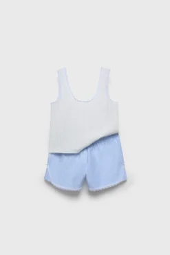 Niños ZARA Z3D +14 Años·Partes De Arriba|Z3D +14 Años·Partes De Abajo<Z3D CONJUNTO CAMISETA POINTELLE Y BERMUDA RAYAS