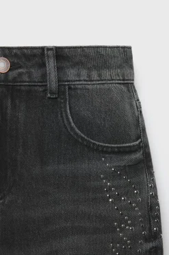 Mujer/Niños ZARA Z3D +14 Años·Partes De Abajo<Z3D JEANS WIDE LEG TACHAS