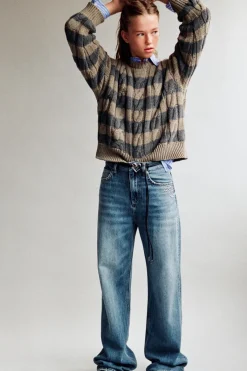 Mujer/Niños ZARA Z3D +14 Años·Partes De Abajo<Z3D JEANS WIDE LEG TACHAS