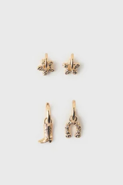 Niños ZARA Z3D +14 Años·Accesorios / Zapatos<Z3D PACK DOS PARES PENDIENTES AROS INTERCAMBIABLES