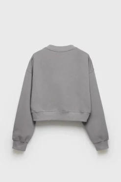Mujer/Niños ZARA Z3D +14 Años·Partes De Arriba<Z3D SUDADERA CROPPED CUELLO PICO
