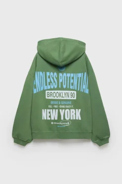 Mujer/Niños ZARA Z3D +14 Años·Partes De Arriba<Z3D SUDADERA OVERSIZE CAPUCHA TEXTO